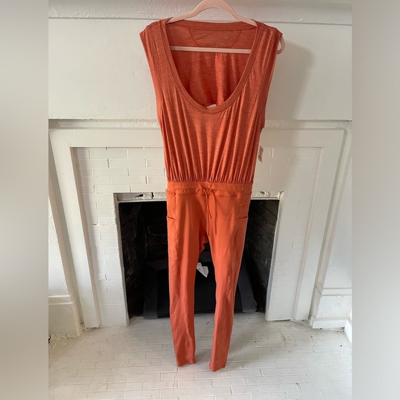 FP Movement Free People Off To The Races Jumpsuit Onesie Orange Small - Picture 3 of 7
